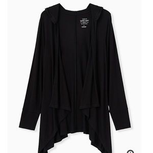 Torrid Supersoft drape front hooded cardigan